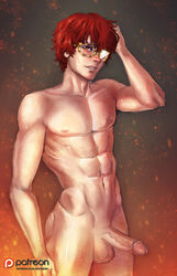 1boy 707_(mystic_messenger) male_focus male_only mystic_messenger nude penis snouken_(artist) tagme