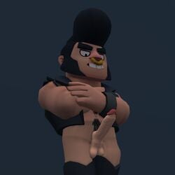 1male 1man 3d brawl_stars bull_(brawl_stars) compulsion dick gay male male_only man_boobs moans muscular only_male strogach video_games