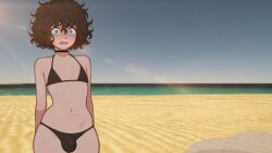 1boy 1femboy ai_generated big_thighs bikini blush embarrassed femboy femboy_only girly girly_boy male male_only my_femboy_roommate navel nuteku robin_(my_femboy_roommate) swimsuit thick_thighs thighs trap voluptuous