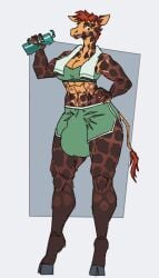 1futa abs anthro ball_bulge balls big_balls breasts brown_hair bulge bulge_through_clothing clothing curvaceous curvy curvy_figure fit_futanari furry futa_only futanari giraffe hand_on_hip hooves huge_balls lola_(manyhaitch) manyhaitch mostly_clothed short_hair solo solo_futa sportswear tail thick_thighs tomboy towel towel_around_neck voluptuous voluptuous_futanari wide_hips