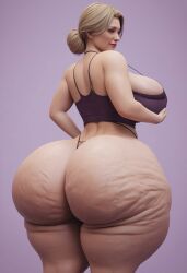 1girls 3d ai_generated ass ass_focus background big_ass big_booty big_breasts big_butt big_buttocks blonde_female blonde_hair booty bra bubble_ass bubble_butt buttocks cellulite colossal_ass curvy curvy_figure dat_ass enormous_ass fat_ass g-string hair_bun huge_ass huge_breasts huge_thighs hyper_ass hyper_breasts lard_ass large_ass large_breasts lingerie milf pawg phat_ass purple_background saggy_ass seductive_look short_hair sideboob simple_background solo solo_female stretch_marks tagme thong wide_hips