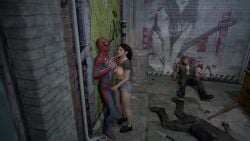 1girls 3boys 3d ai_voice_acted animated background_noise black_hair breasts breasts_out female francis_(left_4_dead) handjob heavy_breathing left_4_dead_2 male male_moaning marvel marvel_comics mask nipples npc penis penis_out peter_parker ponytail public public_handjob rescued reward reward_sex shirt_up shorts sound spider-man spider-man_(ps4) spider-man_(series) straight superhero thank_you thanking unconscious_male valve video yellowbea