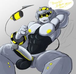 android bara bara_tits cock dialogue dick drone embarrassed mak_aholic male murder_drones muscle muscular muscular_male n_(murder_drones) penis robot self_upload solo tail