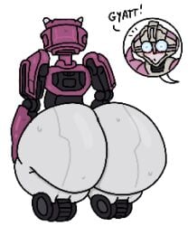 2girls arcee ass ass_awe big_ass elita_one huge_ass robot robot_girl shocked tagme text theslashfive transformers_one