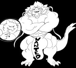2025 anthro avian balls beak beard big_balls big_muscles big_penis clothed clothing crossed_arms dragon duo eastern_dragon english_text facial_hair frown genitals gryphon hair hi_res holding_object huge_balls huge_cock huge_muscles hyper hyper_balls hyper_genitalia hyper_muscles hyper_penis male mercurialentropy monochrome muscular mythological_avian mythological_creature mythological_scalie mythology nite_(danandnite) pen penis roc_the_gryphon scalie smile standing text underwear underwear_only whiskers