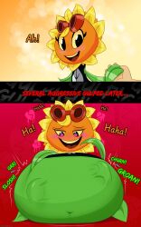 1girls anthro anthrofied ass belly belly_bulge bestponies breasts digestion fat female female_pred flora_fauna plant plant_girl plant_humanoid plantie plants_vs._zombies plants_vs_zombies popcap_games pred pussy solar_flare_(pvz) sunflower_(pvz) vore vore_belly