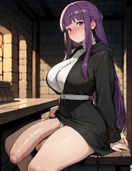 ai_generated fern_(sousou_no_frieren) grapesss light-skinned_futanari sousou_no_frieren