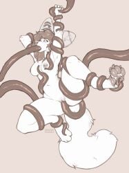 anthro barbell_piercing canid canine claws ear_piercing eyelashes female female_anthro fennec_fox fox hair hi_res industrial_piercing long_hair mammal monochrome navel nipple_barbell nipple_piercing nipples nude oral oral_penetration pawpads penetration piercing seraphictiger sex simple_background solo spread_legs spreading tentacle tentacle_around_arm tentacle_around_leg tentacle_in_mouth tentacle_in_vagina tentacle_penetration tentacle_sex true_fox vaginal_penetration vaginal_penetration