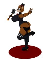 female five_nights_at_freddy's fnaf freddy freddy_(fnaf) microphone nightbotgrey nsfw pose solo