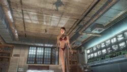 3d 3d_(artwork) absurd_res absurdres alternate_universe artist_request beautiful_woman black_hair blurred_background cleavage earrings high_resolution highres hitman hitman_absolution laptop large_breasts large_tits layla_stockton lingerie mature_woman navel red_lipstick security_footage short_hair strutting unbothered underboob walking_towards_viewer wide_hips