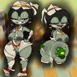 1girls breasts curvy electronic_arts female izuok plants_vs_zombies popcap pussy undead vagina zombie zombie_(pvz) zombie_girl