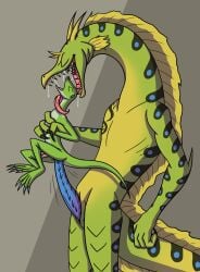 anal anal_sex anole anthro bodily_fluids drooling eel fish genitals gottfried hi_res imminent_vore jett lizard male male/male marine penetration penis pharyngeal_jaws reptile ridged_penis saliva scalie sex shinktanoro size_difference tongue vore