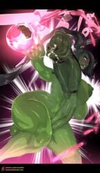 1futa ahe_gao animal_genitalia_on_humanoid balls blush breasts close-up color completely_nude dickgirl eraanthe futanari green_skin horsecock horsecock_on_humanoid huge_breasts huge_cock intersex long_hair magic milf nude orc orc_futanari patreon precum solo sweat thick_thighs url veiny_penis watermark