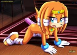 1girls anthro ass bbmbbf blush breasts dildo female female_only looking_at_viewer mobian_(species) mobius_unleashed nipples nude open_mouth palcomix sega sex_toy solo sonic_(series) sonic_the_hedgehog_(series) tikal_the_echidna tongue