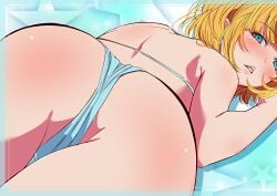 1girls adult adult_female aqua_eyes aqua_eyes_female ass ass ass_cleavage back bare_arms bare_ass bare_back bare_butt bare_hands bare_hips bare_legs bare_shoulders bare_skin bare_thighs bikini bikini_bottom bikini_only bikini_top blonde_eyebrows blonde_female blonde_hair blonde_hair blonde_hair_female blue_background blue_bikini blue_bikini_bottom blue_bikini_only blue_bikini_top blue_eyes blue_eyes_female blue_string_bikini blue_swimsuit blue_swimwear blunt_bangs blush blush_face blushing_at_viewer blushing_female blushing_lines butt_crack coriponz dyed-hair dyed_hair exposed_arms exposed_ass exposed_back exposed_butt exposed_hips exposed_legs exposed_shoulders exposed_skin exposed_thighs female looking_back looking_back_at_viewer mature mature_female memcho oshi_no_ko parted_lips partially_exposed_vulva partially_visible_vulva short_hair string_bikini swimsuit swimwear yellow_eyebrows yellow_hair yellow_hair_female youtuber youtuber_girl
