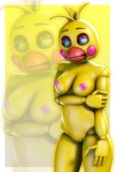 3d 4k animatronic bird bird_girl blue_eyes disboi215 female five_nights_at_freddy's five_nights_at_freddy's_2 fnaf highres holding_arm looking_to_the_side naked naked_female nude pink_cheeks pink_nipples pinup pinup_pose robot rosy_cheeks rule_63 sfm shiny_body source_filmmaker toy_chica_(fnaf) yellow_body
