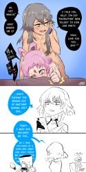 2023 2d 2d_(artwork) 2d_artwork 3girls casual_cuckolding cheating cheating_female cheating_girlfriend conscious cuckold cuckolding cuckquean fu_xuan_(honkai:_star_rail) grey_hair head_on_pillow honkai:_star_rail implied_futa implied_futanari implied_penetration insecure march_7th_(honkai:_star_rail) naked_female ntr phone phone_call pink_hair stelle_(honkai:_star_rail) sytokun tagme uncolored uncolored_background undressed