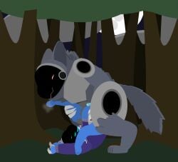absurd_res anal anthro bottomless canid canine clothed clothing duo genitals hi_res hoodie hoodie_only hybrid knot legs_above_head lying machine male male/male mammal mythological_canine mythological_creature mythology on_back outside penis protogen sex size_difference stickerboard_(tf2_demo_2004) stickers_on_body tail tf2_demo_2004 topwear topwear_only werecanid werecanine werecreature wereprot_(tf2_demo_2004) werewolf