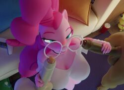 1girls 2boys 3d 3d_(artwork) animated anthro blender_(artwork) bodily_fluids bukkake button_mash_(mlp) complex_fluid_animation cum cum_in_mouth cum_inside cum_on_face digital_media_(artwork) equid equine eyewear facial female friendship_is_magic genital_fluids glasses group handjob hasbro hi_res hooves-art horse huge_filesize longer_than_10_seconds male male/female mammal my_little_pony partial_male penile pinkie_pie_(mlp) pony pound_cake_(mlp) sex short_playtime shorter_than_30_seconds sound tagme trio video