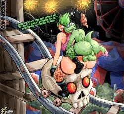 1boy 1female 1male anal anal_sex anal_sex anus ass ass_up asshole breasts dick donkey_kong_(series) donkey_kong_country duo female huge_ass huge_balls huge_butt huge_cock huge_cock kutlass light-skinned_female light_skin nude reptile_humanoid sex_from_behind tuteheavy uncensored