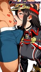 1girls 2025 ai_generated artist_name black_hair blush breasts breasts breasts bust chest electroworld female hat hi_res high_quality high_resolution highres licking long_hair mole mole_under_eye morag_ladair_(xenoblade) patreon patreon_username stable_diffusion sweat tattoo tongue tongue_out watermark xenoblade_(series) xenoblade_chronicles_2