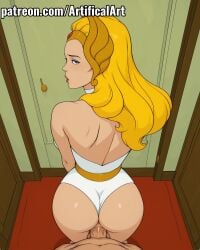 1boy 1girls ai_generated anus artifical_art ass bare_shoulders big_breasts blonde_hair blue_eyes blush bracelet breasts clitoris crown doggy_style female jewelry light-skinned_female light_skin lipstick male masters_of_the_universe penis penis_in_pussy perfect_body princess_adora pussy pussy_juice red_lipstick sex she-ra she-ra_princess_of_power tiara vaginal_penetration vaginal_sex warrior_woman