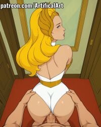 1boy 1girls ai_generated anus artifical_art ass bare_shoulders big_breasts blonde_hair blue_eyes blush bracelet breasts clitoris crown doggy_style female jewelry light-skinned_female light_skin lipstick male masters_of_the_universe penis penis_in_pussy perfect_body princess_adora pussy pussy_juice red_lipstick sex she-ra she-ra_princess_of_power tiara vaginal_penetration vaginal_sex warrior_woman