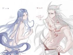 2boys ao_bing ao_guang father father_and_child father_and_son femboy feminine_male male male_only muscular muscular_male ne_zha(2019) ne_zha_(films) ne_zha_2(2025) parent_and_child partially_clothed skinny son