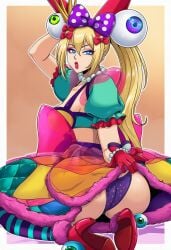 ai_generated bimbo blonde_hair blue_eyeshadow fatal_fury feminization hypnosis king_of_fighters king_of_fighters_xiv king_of_fighters_xv mascara red_lipstick rule_63 sano-br snk sylvie_paula_paula sylvie_paula_paula_(cosplay) terry_bogard