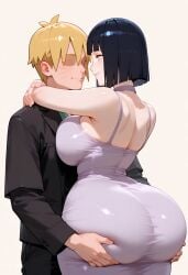 1boy 1girls age_difference ai_generated ass_grab black_hair boruto:_naruto_next_generations breast_press civitai dongtan_dress face-to-face faceless_male haze911 hug huge_ass huge_breasts hyuuga_hinata looking_at_another milf mother mother_and_son naruto naruto_(series) thick_thighs uzumaki_boruto wide_hips