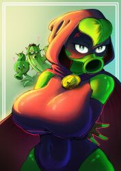 1girls anthro anthrofied ass breasts breasts cactus_(pvz) female flora_fauna green_shadow_(pvz) peashooter_(pvz) plant plant_girl plant_humanoid plantie plants_vs_zombies popcap_games pussy volan_art