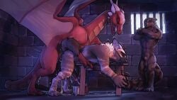 16:9 2025 3_toes 4_toes 5_fingers abs anal anal_sex anthro anthro_on_feral anthro_penetrated balls being_watched biped bodily_fluids claws countershade_torso countershading cum cum_in_ass cum_inside cum_on_ground digital_media_(artwork) dragon erection feet feral feral_penetrating feral_penetrating_anthro feral_penetrating_male finger_claws fingers from_behind_position genital_fluids genitals group hi_res horn hyena inside leaking_cum looking_at_another male male/male male_on_feral male_penetrated male_penetrating male_penetrating_anthro male_penetrating_male mammal mythological_creature mythological_scalie mythology navel one_eye_closed open_mouth penetration penile penile_penetration penis penis_in_ass quadruped red_body red_tail red_wings ruaidri scalie sex side_view standing standing_sex tail teeth toe_claws toes tongue trio widescreen wings zoophilia