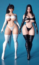 2girls 3d andro-eidos ass big_ass big_breasts breasts curvaceous curvy curvy_figure cyborg eve_(stellar_blade) female guhzcoituz gynoid hips hourglass_figure humanoid large_ass legs light-skinned_female light_skin mature mature_female shift_up slim_waist stellar_blade tachy_(stellar_blade) thick thick_hips thick_legs thick_thighs thighs voluptuous waist wide_hips