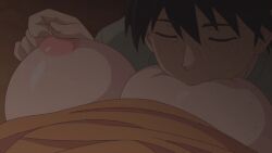 animated animated big_breasts breast_grab breast_sucking breasts_out fondling nipples rubbing showtime!_uta_no_onee-san_datte_shitai sucking takasaki_minami