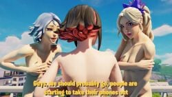 3d absolutely_nothing_on animated breasts completely_nude covering_breasts covering_crotch embarrassed embarrassed_nude_female enf extreme_exposure_humiliation female flame_name fortnite hands_covering_breasts haylee_skye_(fortnite) lightrider_(fortnite) morgan_myst_(fortnite) nude_female pale_skin public public_nudity sound tagme video wardrobe_malfunction