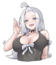 1girls absurd_res absurdres armband armwear bare_shoulders bbw big_breasts black_dress blue_eyes blush busty choker cleavage close-up cute dress fairy_tail female female_focus female_only hair_ribbon hi_res high_resolution highres inner_sideboob large_breasts light-skinned_female light_skin long_fingernails long_hair long_nails looking_down mirajane_strauss narrowed_eyes open_mouth pale-skinned_female pale_skin pinup ponytail ribbon short_ponytail skimpy skimpy_clothes skimpy_dress smile smiling solo solo_female solo_focus tied_hair vanelv3689 very_high_resolution voluptuous voluptuous_female white_background white_hair