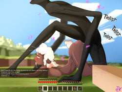 1boy 1girls 4:3 ahe_gao all_fours anal anal_sex anthro anthrofied ass big_ass big_breasts bodily_fluids bovid breasts caprine crossover doggy_style drooling duo enderman female female_penetrated femur_breaker first_person_view from_behind_position furry hi_res hud interspecies jarnqk large_ass larger_male long_arms long_legs male male_penetrating mammal minecraft minecraft_mob mob motion_lines nintendo nipples orgasm penetration saliva sex sheep sheep_(minecraft) side_view sideboob size_difference smaller_female sweat tears text video_games