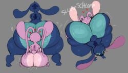 1boy 2025 alien angel_(lilo_and_stitch) ass ass big_butt blue_body digital_drawing_(artwork) digital_media_(artwork) fat_ass female female female/male holding_hands large_ass latluxlula licking_ass lilo_and_stitch male on_knees pink_body slurp slurping stitch_(lilo_and_stitch) submissive submissive_male