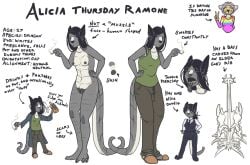 alicia_(fenris49) alicia_ramone anthro bass_guitar black_hair blunt breasts character_age character_name cigarette clothing collared_shirt dragon duo ear_piercing female fenris49 genitals green_clothing green_shirt green_tank_top green_topwear grey_body guitar hair hi_res leg_scar long_hair model_sheet musical_instrument mythological_creature mythological_scalie mythology necktie nipples piercing plucked_string_instrument profanity scalie scar shirt simple_background small_breasts smoking stated_age stated_homosexuality stated_sexuality stated_species string_instrument tank_top teeth text thigh_scar tongue tongue_out tongue_piercing tooth_gap topwear tracy_drevace vest vulva white_background white_clothing white_shirt white_topwear yellow_body