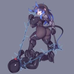 2025 2_horns animal_humanoid ball_gag big_breasts black_bodysuit black_clothing black_hair black_latex black_legwear black_lipstick black_sclera black_skinsuit black_thigh_boots black_thigh_highs blue_eyes blue_highlights bodysuit bondage boots bound breasts chibi clothing dragon dragon_humanoid duo energy_weapon female footwear gag gagged gimp gimp_mask gimp_suit hair hi_res high_heeled_boots high_heels highlights_(coloring) horn human humanoid kruth666 latex latex_bodysuit latex_clothing latex_skinsuit legwear lipstick makeup male mammal mask multicolored_hair multicolored_horn mythological_creature mythological_scalie mythology red_ball_gag scalie shoes skinsuit squel tail thigh_boots thigh_highs tight_clothing two_tone_hair two_tone_horn