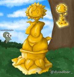 gold sunflower trophy (pvz) from plants vs zombies by duabdar