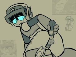 anal anal_insertion anal_sex blush brawl_stars dildo dildo_in_ass larry_(brawl_stars) larry_pecausa male male_only object_in_ass object_insertion robot sketch solo supercell