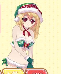 1girls christmas christmas_hat crush_crush female female_focus female_only game_cg mio_(crush_crush) orange_hair sad_panda_studios solo