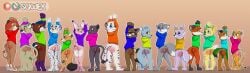 absurd_res anthro bad_metadata bottomless butt_slap clothed clothing college digital_media_(artwork) hi_res hoodie lineup male md5_mismatch multi-character school slap spank_marks spanking sqwek topwear