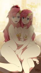 2girls character_request completely_nude copyright_request nipple_pasties pink_hair r3dfive tagme