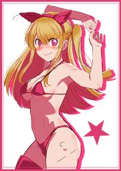 1girls armpit armpit_crease armpit_peek armpits bare_armpits bare_arms bare_belly bare_chest bare_hands bare_hips bare_midriff bare_navel bare_shoulders bare_skin bare_thighs belly belly_button bikini bikini_bottom bikini_top blonde_eyebrows blonde_female blonde_hair blonde_hair blonde_hair_female blush blush_face blushing_at_viewer blushing_female blushing_lines breasts closed_mouth_smile collarbone coriponz elbows exposed_armpits exposed_arms exposed_belly exposed_chest exposed_hips exposed_midriff exposed_navel exposed_shoulders exposed_skin exposed_thighs eyebrows_visible_through_hair female female_focus female_only fingers hairband hairless_armpits halterneck high_resolution high_school_student highres hoshino_ruby hourglass_figure idol large_breasts lean_figure leggings legwear long_hair looking_at_viewer midriff narrow_waist navel oshi_no_ko over-kneehighs pink_eyes pink_eyes_female ponytail school_girl shaved_armpits shoulders side_ponytail simple_background slender_body slender_waist slim_waist smile smiley_face smiling smiling_at_viewer solo standing star-shaped_pupils star_eyes stockings string_bikini swimsuit swimwear teen_girl teenage_girl teenager thick_thighs thigh_highs thighhighs thighs underboob upper_body white_background wide_hips yellow_eyebrows yellow_hair yellow_hair_female young_female young_woman