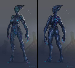 1girls 2018 alien alien_girl alien_humanoid ass bioluminescence breasts concept_art digital_media_(artwork) female female_only front_view glowing humanoid neurodyne nipples nude pussy solo solo_female species_(franchise) vagina