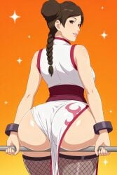 1girls ai_generated ass ass_focus ass_press ass_support big_ass big_butt bo_staff braid breasts brown_eyes brown_hair bubble_ass bubble_butt china_dress chinese_clothes cleavage dress female female_focus female_only hair_bun hi_res high_resolution highres holding_object kunoichi large_ass light-skinned_female light_skin long_hair looking_at_viewer looking_back medium_breasts naruto naruto:_the_last naruto_(series) ninja no_panties no_panties_under_dress pale-skinned_female pale_skin pinup ponytail presenting_ass presenting_butt qipao see-through see-through_clothing short_hair shounen_jump shueisha sleeveless_dress smile solo solo_female solo_focus staff swept_bangs tenten tied_hair uncensored viewed_from_behind watermark weapon weekly_shonen_jump weiwafermon