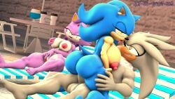 2girls 3d 3d_(artwork) areolae ass big_ass big_breasts blaze_the_cat blue_fur breast_grab breasts cowgirl_position eulipotyphlan feline female green_eyes kabalmystic_(style) looking_pleasured male male/female masturbation mtf_crossgender nipples not-so-violet-sfm penis purple_fur rule_63 sega silver_the_hedgehog sonic_(series) sonic_the_hedgehog sonique_the_hedgehog vaginal_masturbation vaginal_penetration watching white_fur yellow_eyes