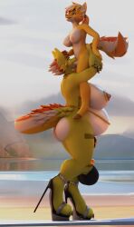 3d_(artwork) absurd_res anthro balls balls_stretcher big_breasts blender_cycles breasts canid canine canis carried chastity_cage chastity_device clothing digital_media_(artwork) duo equid equine fellatio flat_chastity_cage footwear futanari gold_(metal) gold_chastity_cage gold_chastity_device gold_jewelry hand_on_butt haolde haolde_(character) hi_res high_heels horse huge_breasts hybrid intersex intersex/intersex jewelry looking_pleasured mamagen mammal oral penile penis pregnant pregnant_anthro pregnant_futa pregnant_intersex pregnant_sex sex shoes wolf